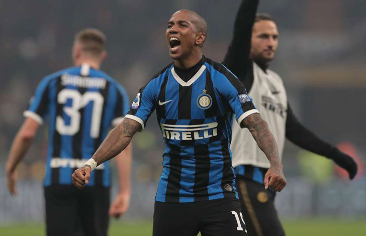 Ashley Young in action for Inter