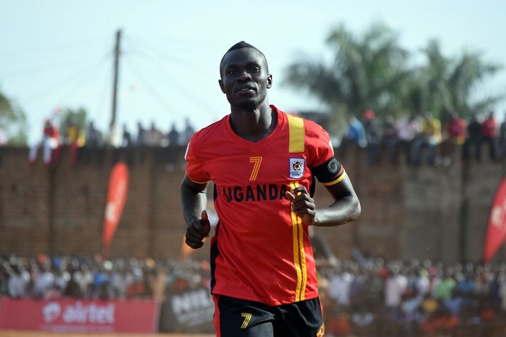 Emmanuel Okwi in action for Uganda