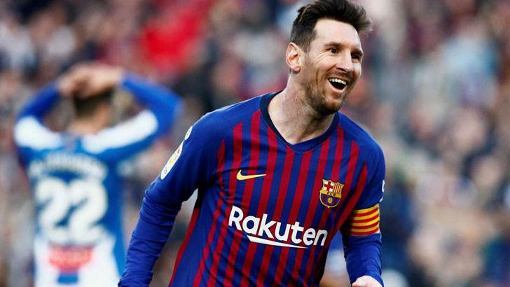 Lionel Messi in action for FC Barcelona.