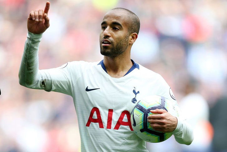 Lucas Moura in action for Tottenham Hotspur