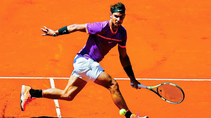 Rafael Nadal in action. Rafael Nadal in action.
