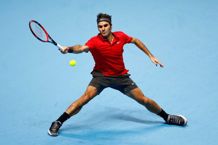 Roger Federer in action.