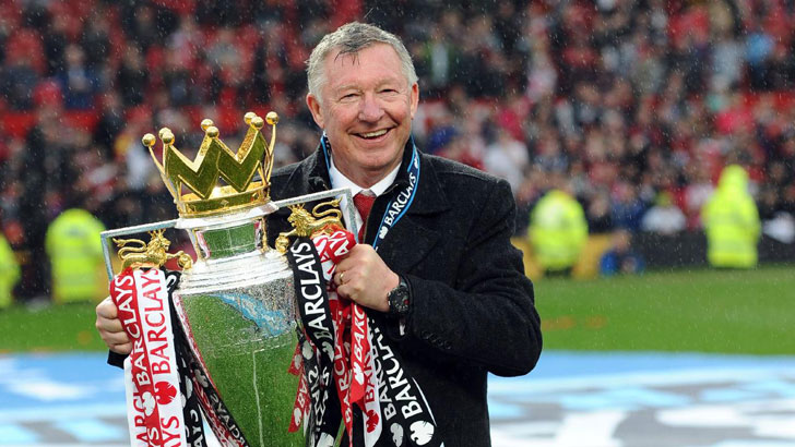 Sir Alex Ferguson in Man United colours