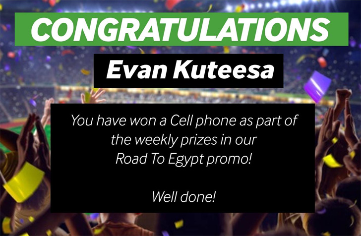 Evan Kuteesa won a Cell phone