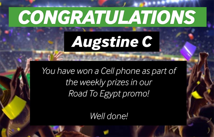 Augstine C won himself a Cell phone